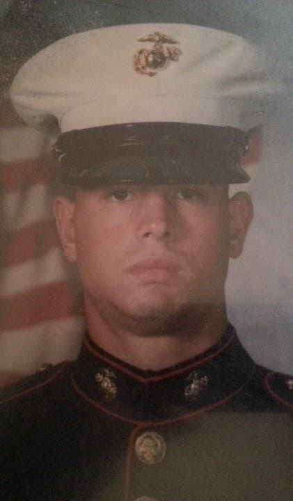 Michael Daniels in Marine Corps dress blues
