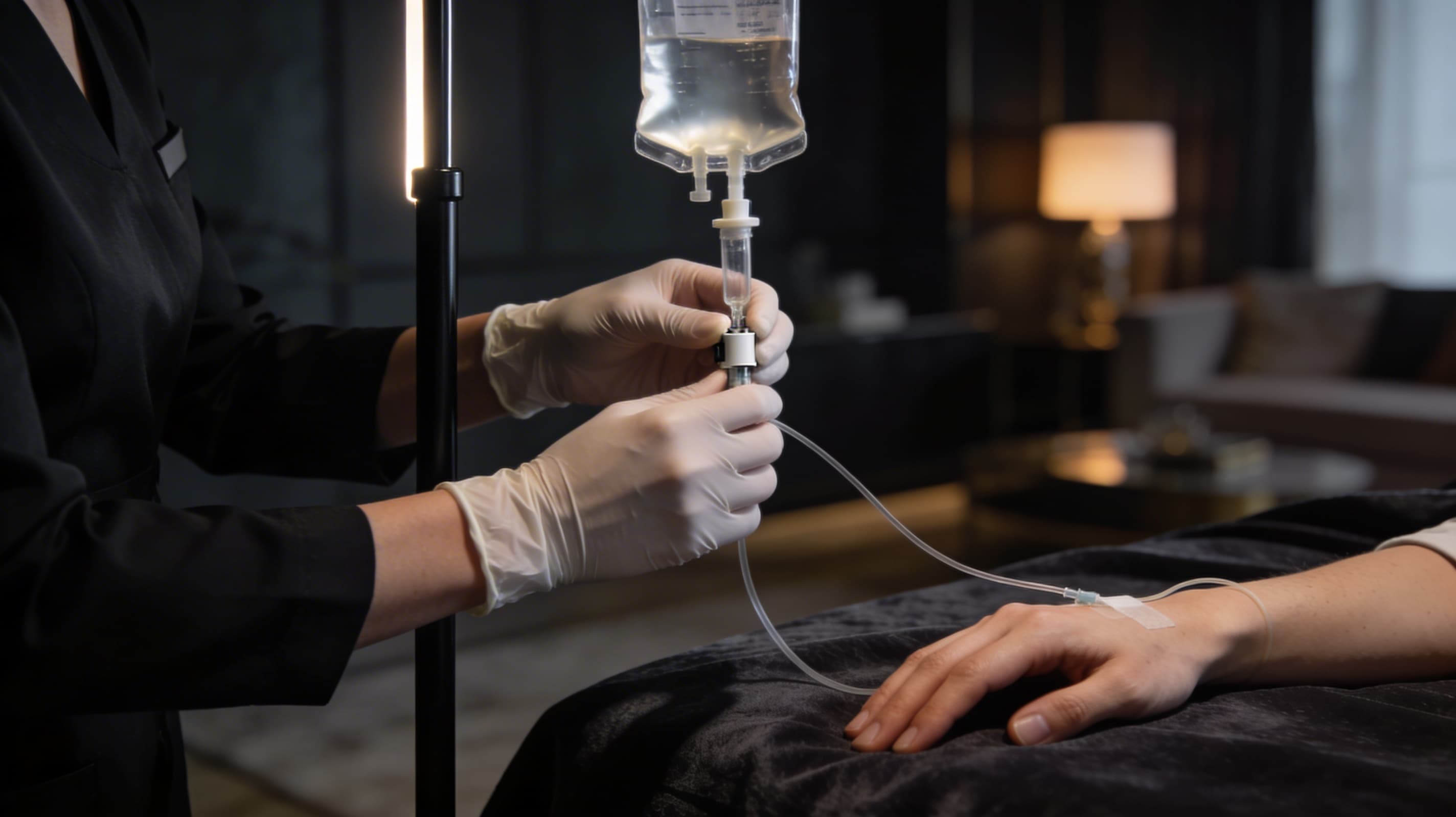CRNA administering IV therapy